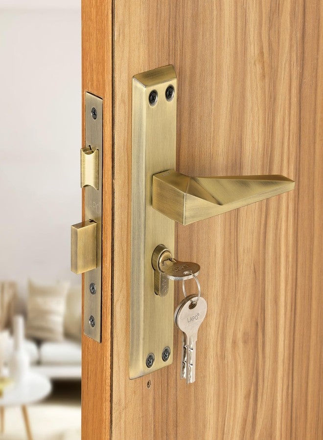 LAPO قفل باب أمامي شديد التحمل من لابو، طقم مقبض باب رئيسي مع مفاتيح، أسطوانة 60 مم، جسم قفل 45 × 50 مم - مثالي للمنزل، غرفة النوم، المكتب، الفندق (تشطيب عتيق، ضمان 3 سنوات) CY-136 - Image 1